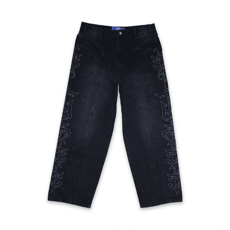 front washed black elysee denim pants - Mon Elysee - Edropit