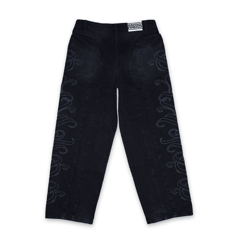 retro washed black elysee denim pants - Mon Elysee - Edropit