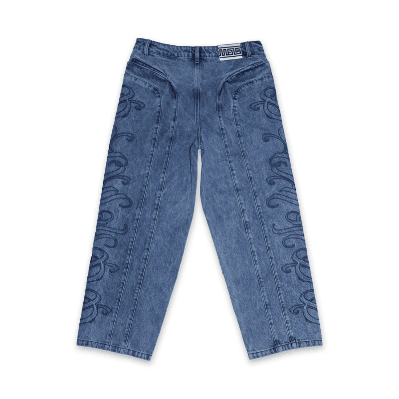 retro washed blue elysee denim pants - Mon Elysee - Edropit