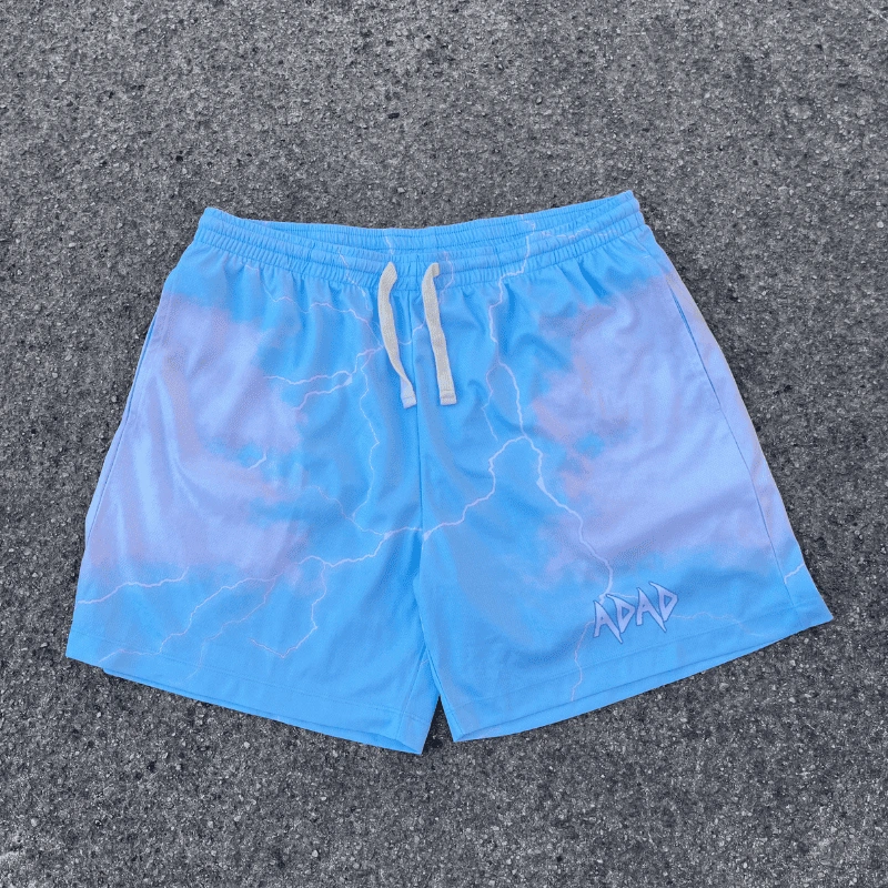 front Adad Sky Blue Shorts - Adad Wear - Edropit